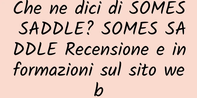 Che ne dici di SOMES SADDLE? SOMES SADDLE Recensione e informazioni sul sito web