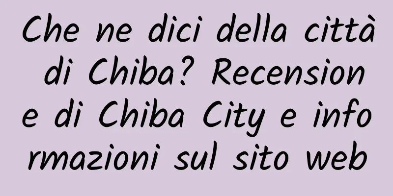 Che ne dici della città di Chiba? Recensione di Chiba City e informazioni sul sito web
