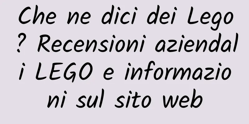 Che ne dici dei Lego? Recensioni aziendali LEGO e informazioni sul sito web