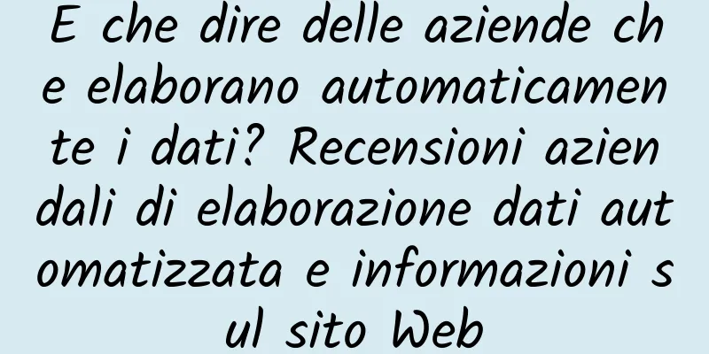 E che dire delle aziende che elaborano automaticamente i dati? Recensioni aziendali di elaborazione dati automatizzata e informazioni sul sito Web
