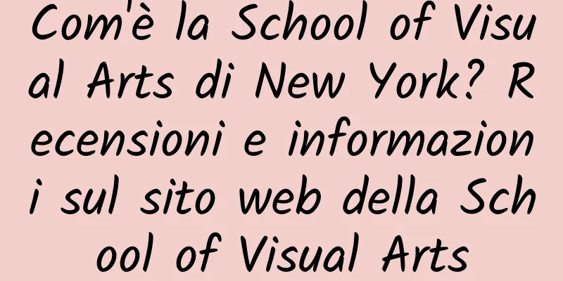 Com'è la School of Visual Arts di New York? Recensioni e informazioni sul sito web della School of Visual Arts
