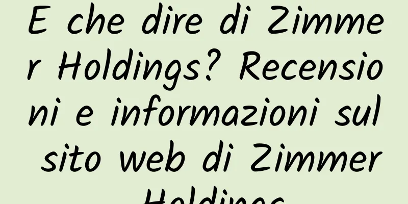 E che dire di Zimmer Holdings? Recensioni e informazioni sul sito web di Zimmer Holdings