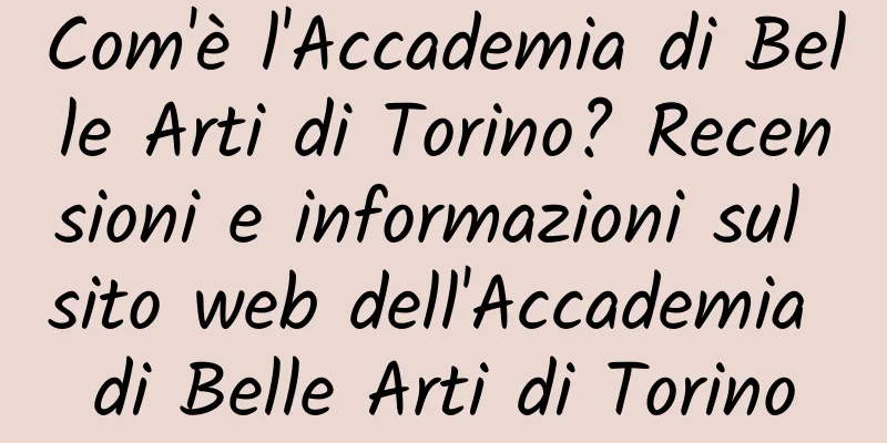 Com'è l'Accademia di Belle Arti di Torino? Recensioni e informazioni sul sito web dell'Accademia di Belle Arti di Torino