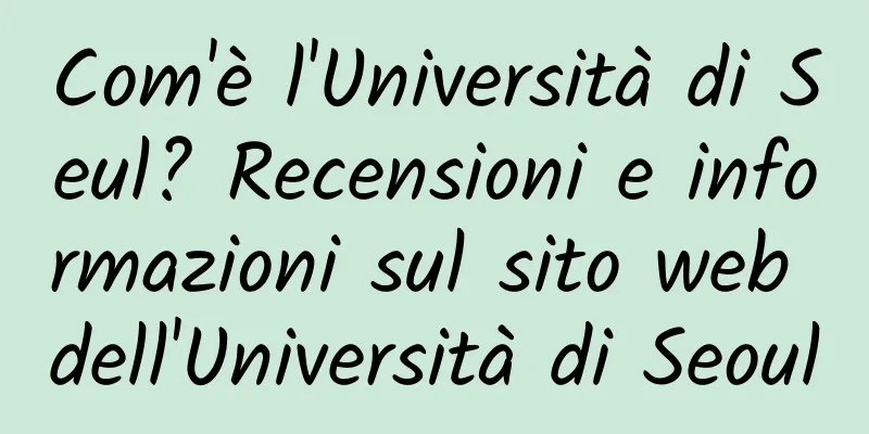Com'è l'Università di Seul? Recensioni e informazioni sul sito web dell'Università di Seoul