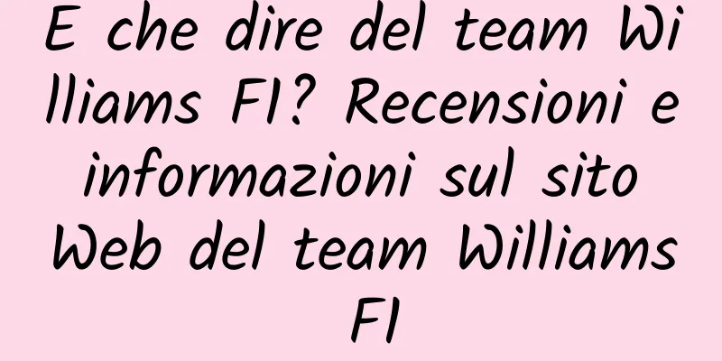 E che dire del team Williams F1? Recensioni e informazioni sul sito Web del team Williams F1