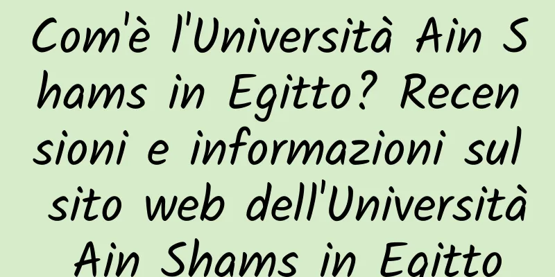 Com'è l'Università Ain Shams in Egitto? Recensioni e informazioni sul sito web dell'Università Ain Shams in Egitto