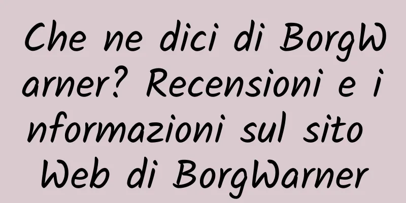Che ne dici di BorgWarner? Recensioni e informazioni sul sito Web di BorgWarner
