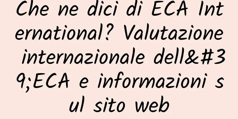 Che ne dici di ECA International? Valutazione internazionale dell'ECA e informazioni sul sito web