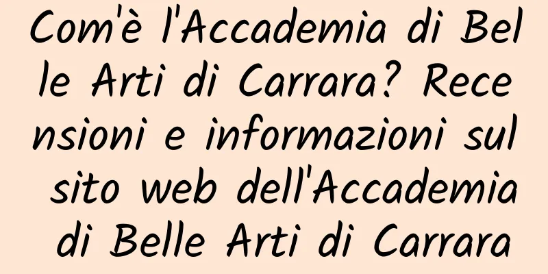 Com'è l'Accademia di Belle Arti di Carrara? Recensioni e informazioni sul sito web dell'Accademia di Belle Arti di Carrara