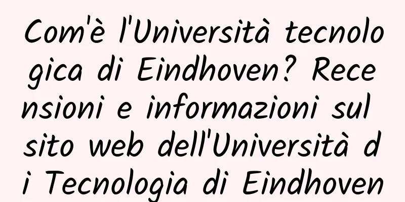 Com'è l'Università tecnologica di Eindhoven? Recensioni e informazioni sul sito web dell'Università di Tecnologia di Eindhoven