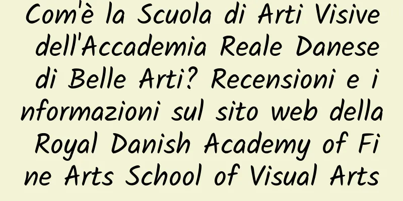 Com'è la Scuola di Arti Visive dell'Accademia Reale Danese di Belle Arti? Recensioni e informazioni sul sito web della Royal Danish Academy of Fine Arts School of Visual Arts
