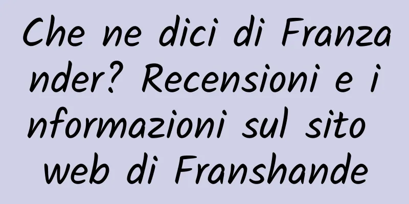 Che ne dici di Franzander? Recensioni e informazioni sul sito web di Franshande