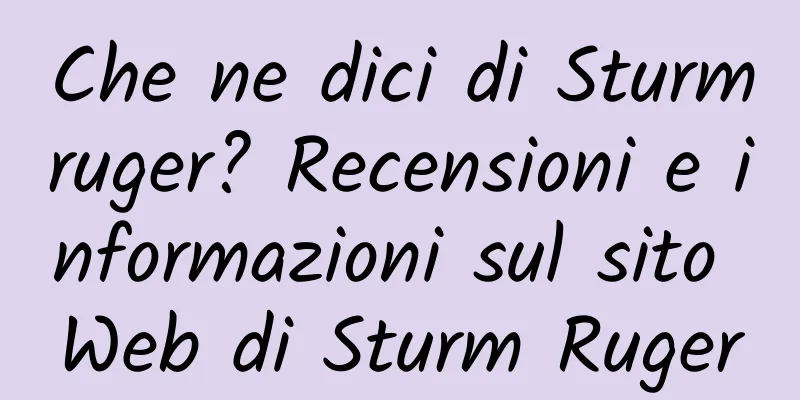 Che ne dici di Sturmruger? Recensioni e informazioni sul sito Web di Sturm Ruger