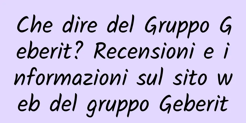 Che dire del Gruppo Geberit? Recensioni e informazioni sul sito web del gruppo Geberit