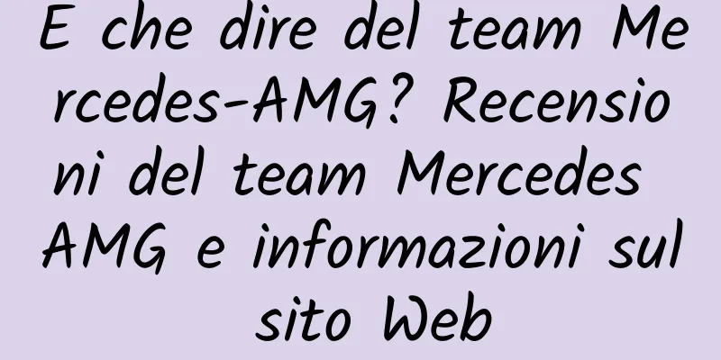 E che dire del team Mercedes-AMG? Recensioni del team Mercedes AMG e informazioni sul sito Web