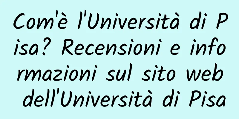 Com'è l'Università di Pisa? Recensioni e informazioni sul sito web dell'Università di Pisa