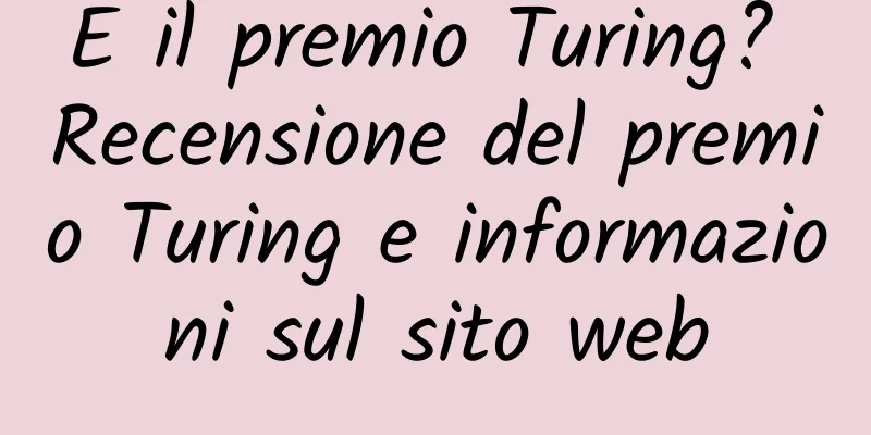 E il premio Turing? Recensione del premio Turing e informazioni sul sito web