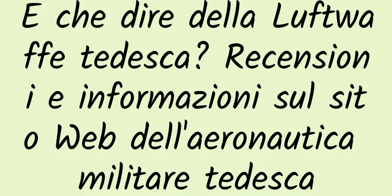 E che dire della Luftwaffe tedesca? Recensioni e informazioni sul sito Web dell'aeronautica militare tedesca