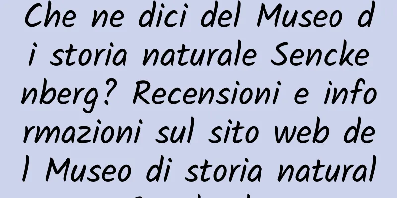 Che ne dici del Museo di storia naturale Senckenberg? Recensioni e informazioni sul sito web del Museo di storia naturale Senckenberg
