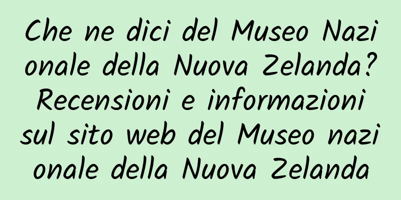 Che ne dici del Museo Nazionale della Nuova Zelanda? Recensioni e informazioni sul sito web del Museo nazionale della Nuova Zelanda