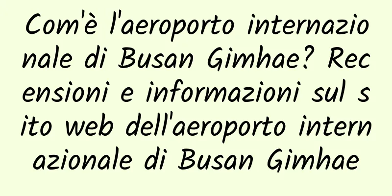 Com'è l'aeroporto internazionale di Busan Gimhae? Recensioni e informazioni sul sito web dell'aeroporto internazionale di Busan Gimhae