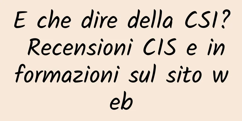 E che dire della CSI? Recensioni CIS e informazioni sul sito web