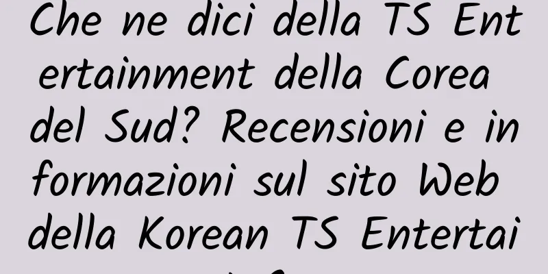 Che ne dici della TS Entertainment della Corea del Sud? Recensioni e informazioni sul sito Web della Korean TS Entertainment Company