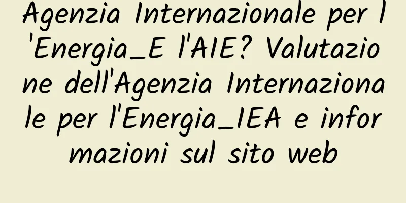 Agenzia Internazionale per l'Energia_E l'AIE? Valutazione dell'Agenzia Internazionale per l'Energia_IEA e informazioni sul sito web