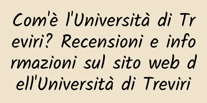 Com'è l'Università di Treviri? Recensioni e informazioni sul sito web dell'Università di Treviri