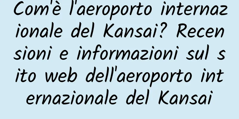 Com'è l'aeroporto internazionale del Kansai? Recensioni e informazioni sul sito web dell'aeroporto internazionale del Kansai