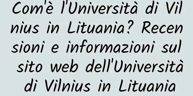 Com'è l'Università di Vilnius in Lituania? Recensioni e informazioni sul sito web dell'Università di Vilnius in Lituania
