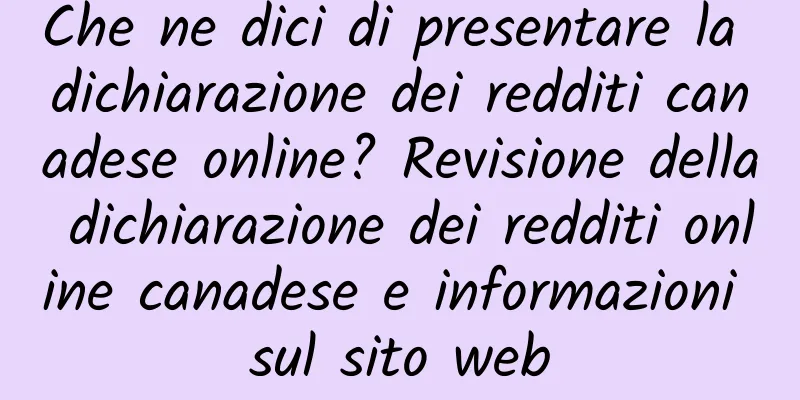 Che ne dici di presentare la dichiarazione dei redditi canadese online? Revisione della dichiarazione dei redditi online canadese e informazioni sul sito web