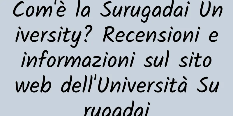 Com'è la Surugadai University? Recensioni e informazioni sul sito web dell'Università Surugadai