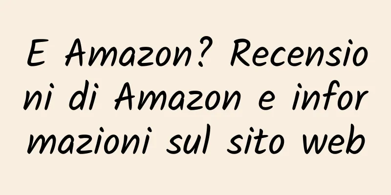 E Amazon? Recensioni di Amazon e informazioni sul sito web