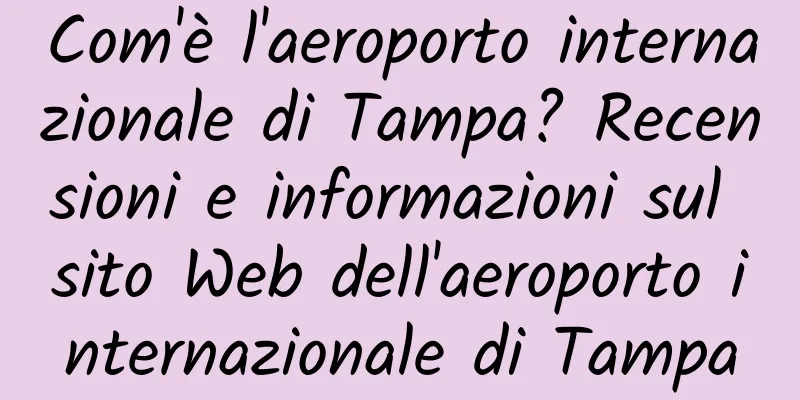 Com'è l'aeroporto internazionale di Tampa? Recensioni e informazioni sul sito Web dell'aeroporto internazionale di Tampa