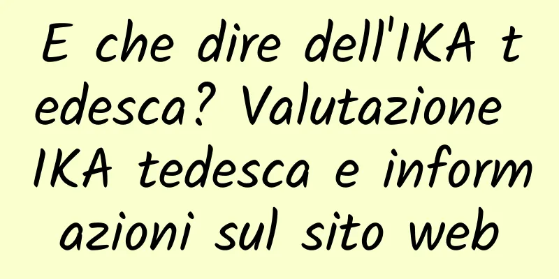 E che dire dell'IKA tedesca? Valutazione IKA tedesca e informazioni sul sito web