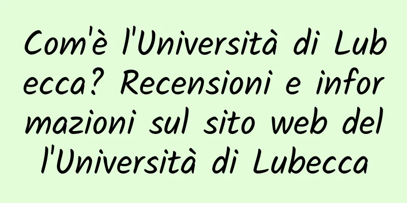Com'è l'Università di Lubecca? Recensioni e informazioni sul sito web dell'Università di Lubecca