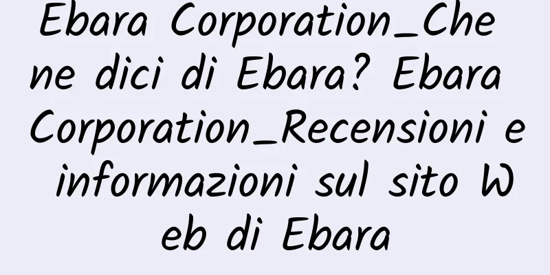 Ebara Corporation_Che ne dici di Ebara? Ebara Corporation_Recensioni e informazioni sul sito Web di Ebara