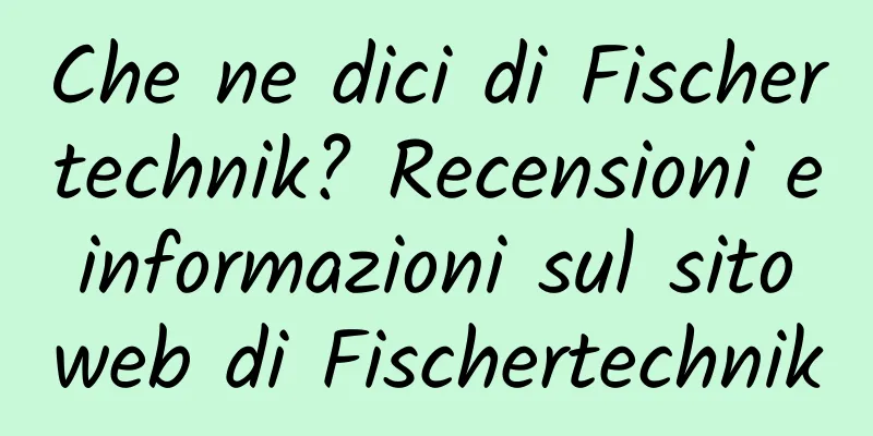 Che ne dici di Fischertechnik? Recensioni e informazioni sul sito web di Fischertechnik