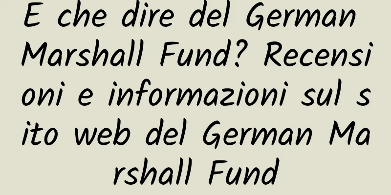 E che dire del German Marshall Fund? Recensioni e informazioni sul sito web del German Marshall Fund