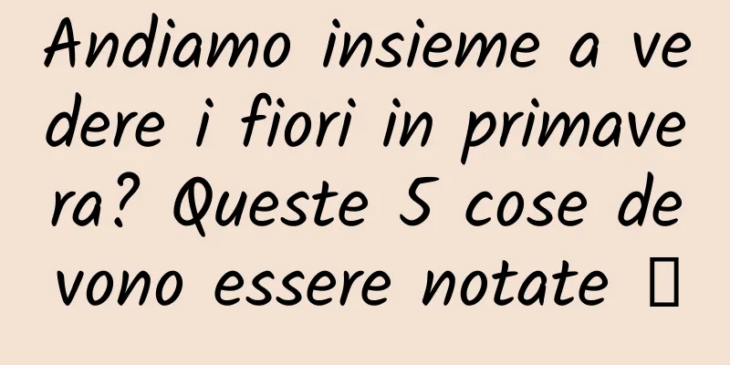 Andiamo insieme a vedere i fiori in primavera? Queste 5 cose devono essere notate →
