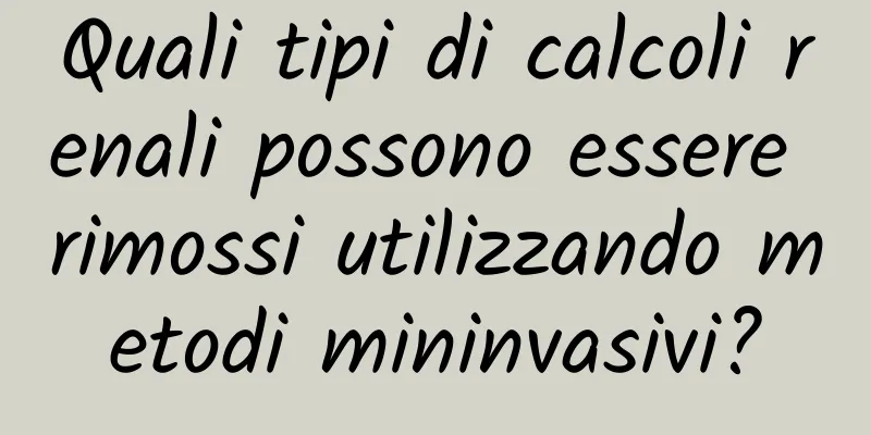 Quali tipi di calcoli renali possono essere rimossi utilizzando metodi mininvasivi?