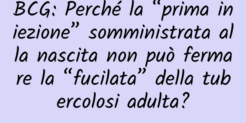 BCG: Perché la “prima iniezione” somministrata alla nascita non può fermare la “fucilata” della tubercolosi adulta?