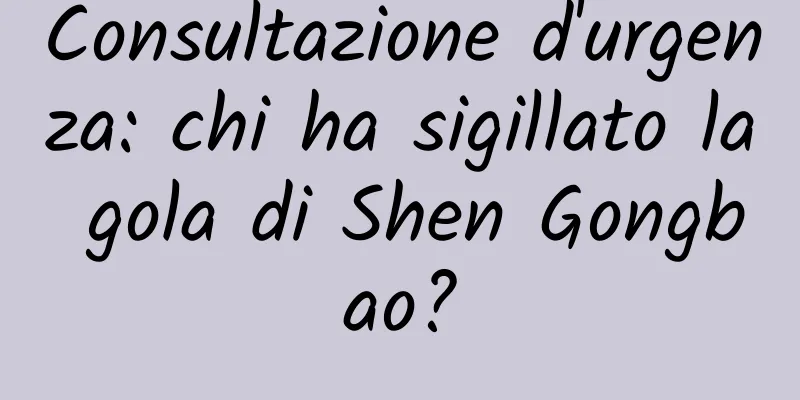 Consultazione d'urgenza: chi ha sigillato la gola di Shen Gongbao?