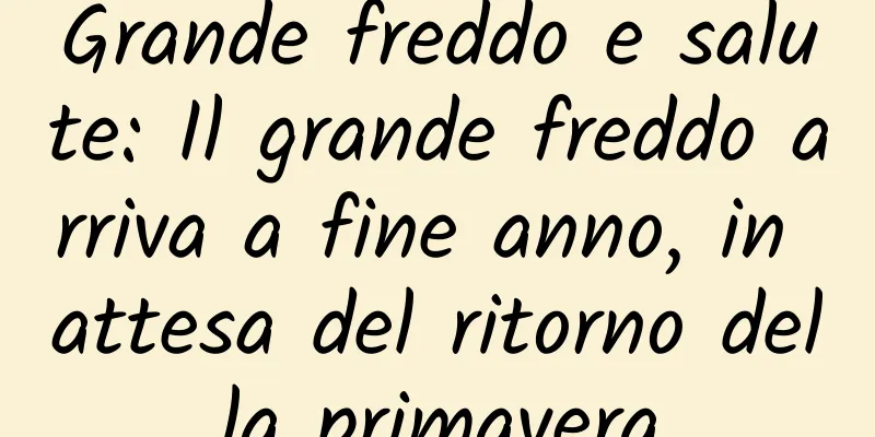 Grande freddo e salute: Il grande freddo arriva a fine anno, in attesa del ritorno della primavera