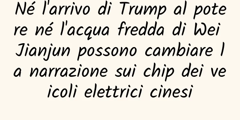 Né l'arrivo di Trump al potere né l'acqua fredda di Wei Jianjun possono cambiare la narrazione sui chip dei veicoli elettrici cinesi