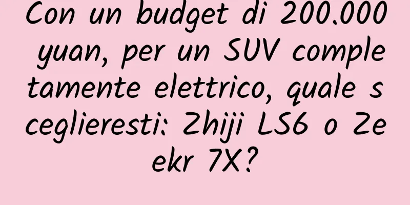 Con un budget di 200.000 yuan, per un SUV completamente elettrico, quale sceglieresti: Zhiji LS6 o Zeekr 7X?