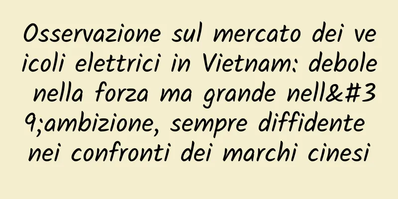 Osservazione sul mercato dei veicoli elettrici in Vietnam: debole nella forza ma grande nell'ambizione, sempre diffidente nei confronti dei marchi cinesi