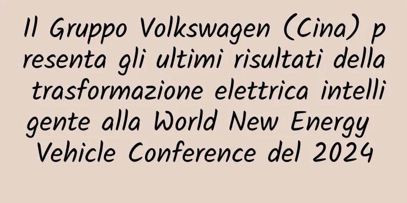 Il Gruppo Volkswagen (Cina) presenta gli ultimi risultati della trasformazione elettrica intelligente alla World New Energy Vehicle Conference del 2024