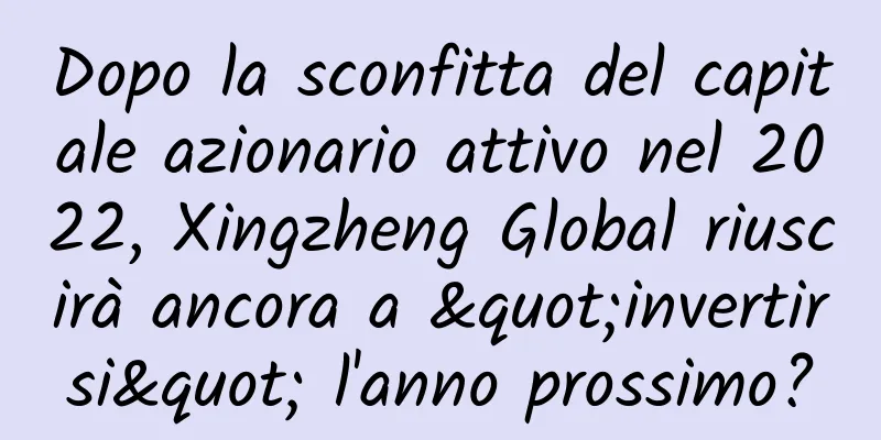 Dopo la sconfitta del capitale azionario attivo nel 2022, Xingzheng Global riuscirà ancora a "invertirsi" l'anno prossimo?